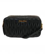 MIU MIUミュウミュウ）の古着「ダブルジップ ミニ ショルダーバッグ」｜ブラック