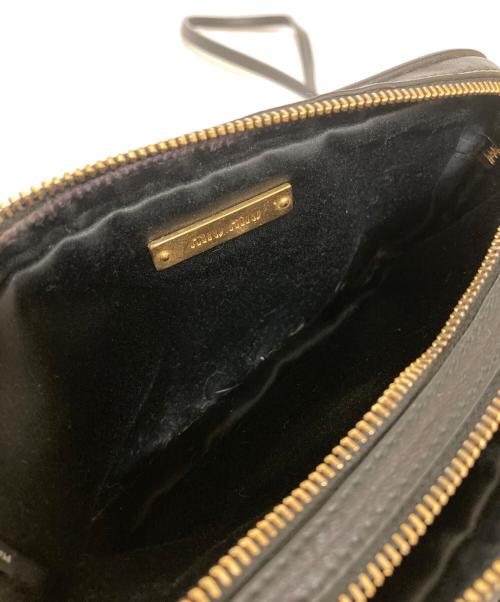 MIU MIU（ミュウミュウ）MIU MIU (ミュウミュウ) ダブルジップ ミニ ショルダーバッグ ブラックの古着・服飾アイテム