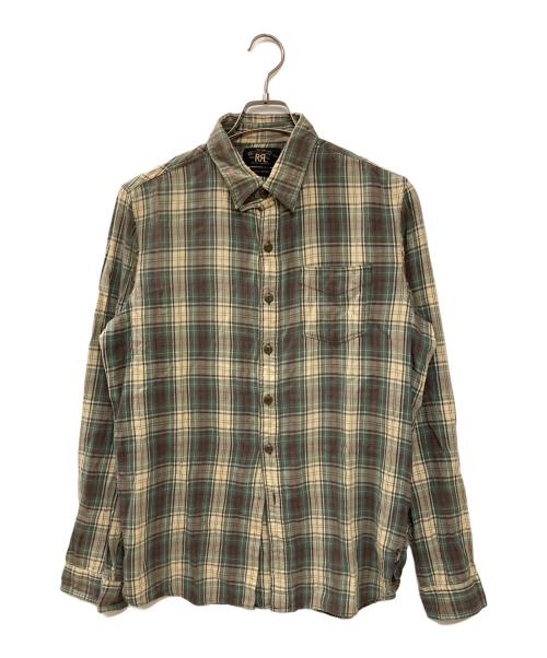 RRL（ダブルアールエル）RRL (ダブルアールエル) チェックネルシャツ グリーン サイズ:Mの古着・服飾アイテム