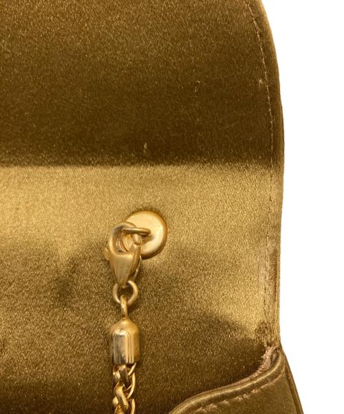 GUCCI（グッチ）GUCCI (グッチ) ヴィンテージバンブーハンドルサテンチェーンバッグ ブラウンの古着・服飾アイテム