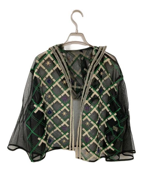 maturely（マチュアリー）maturely (マチュアリー) 刺繍チュールフードジャケット ブラック サイズ:FREEの古着・服飾アイテム