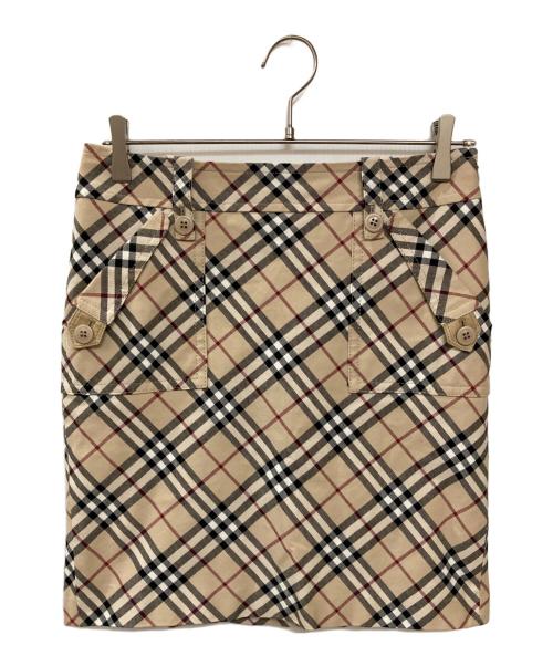 BURBERRY BLUE LABEL（バーバリーロンドンブルーレーベル）BURBERRY BLUE LABEL (バーバリーロンドンブルーレーベル) ノバチェックミニスカート ベージュ サイズ:Mの古着・服飾アイテム
