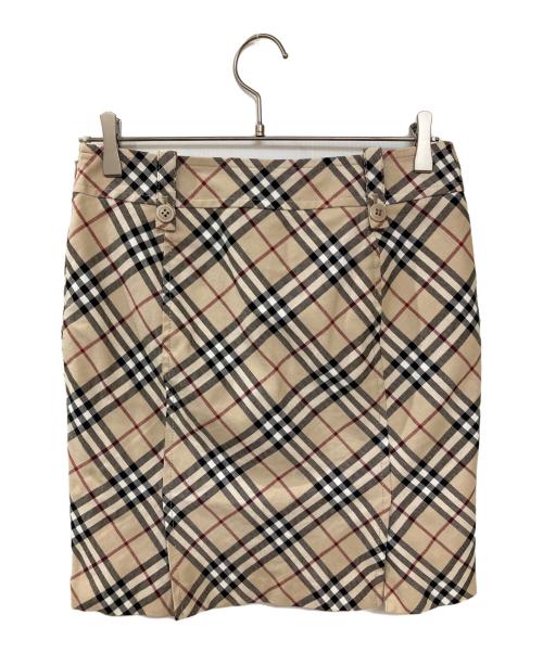 BURBERRY BLUE LABEL（バーバリーロンドンブルーレーベル）BURBERRY BLUE LABEL (バーバリーロンドンブルーレーベル) ノバチェックミニスカート ベージュ サイズ:Mの古着・服飾アイテム