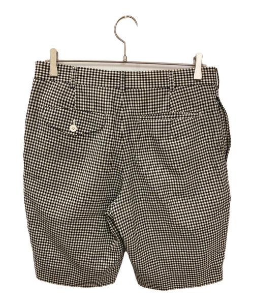 COMME des GARCONS HOMME PLUS（コムデギャルソンオムプリュス）COMME des GARCONS HOMME PLUS (コムデギャルソンオムプリュス) ギンガムチェックフリルハーフパンツ ブラック サイズ:Sの古着・服飾アイテム