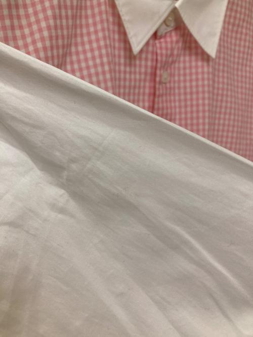 COMME des GARCONS HOMME DEUX（コムデギャルソン オム ドゥ）COMME des GARCONS HOMME DEUX (コムデギャルソン オム ドゥ) ギンガムチェック切替シャツ ピンク サイズ:Mの古着・服飾アイテム
