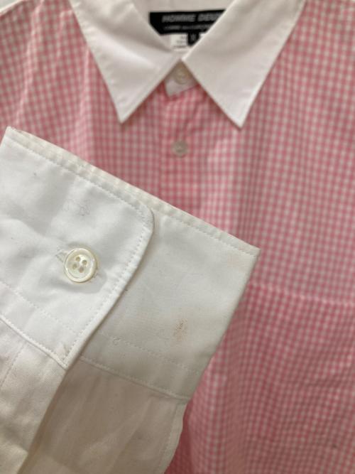 COMME des GARCONS HOMME DEUX（コムデギャルソン オム ドゥ）COMME des GARCONS HOMME DEUX (コムデギャルソン オム ドゥ) ギンガムチェック切替シャツ ピンク サイズ:Mの古着・服飾アイテム
