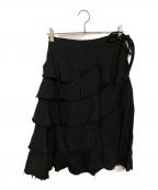 tricot COMME des GARCONSトリココムデギャルソン）の古着「ウールレーヨン縮絨ティアードデザインスカート」｜ブラック