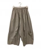 慈雨ジウ）の古着「ストライプサルエルパンツ」｜グレー