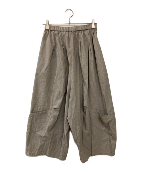 慈雨（ジウ）慈雨 (ジウ) ストライプサルエルパンツ グレー サイズ:Lの古着・服飾アイテム