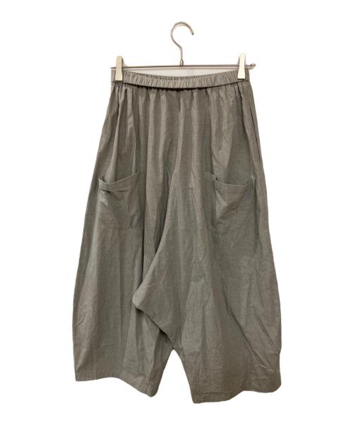 慈雨（ジウ）慈雨 (ジウ) ストライプサルエルパンツ グレー サイズ:Lの古着・服飾アイテム