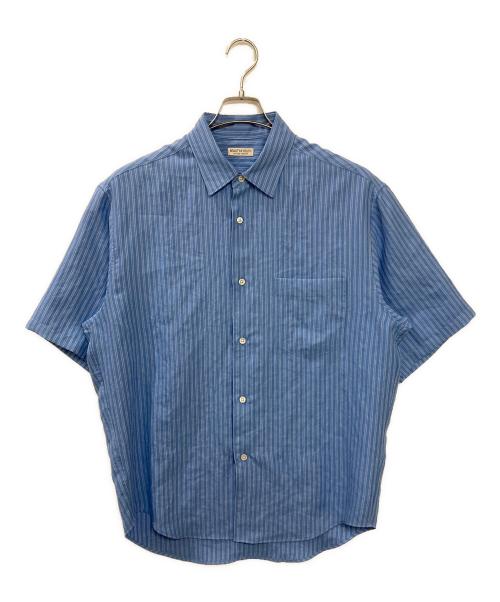 BEAUTY&YOUTH UNITED ARROWS（ビューティーアンドユースユナイテッドアローズ）BEAUTY&YOUTH UNITED ARROWS (ビューティーアンドユースユナイテッドアローズ) ライト リネンタッチ ストライプ レギュラーフォルム テーパード シャツ スカイブルー サイズ:Lの古着・服飾アイテム