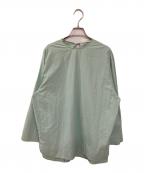 YORIヨリ）の古着「バックリボンナイロンギャザーブラウス」｜グリーン