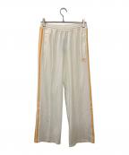 adidasアディダス）の古着「プレミアム オリジナルス クレープ トラックスーツパンツ」｜ホワイト×イエロー