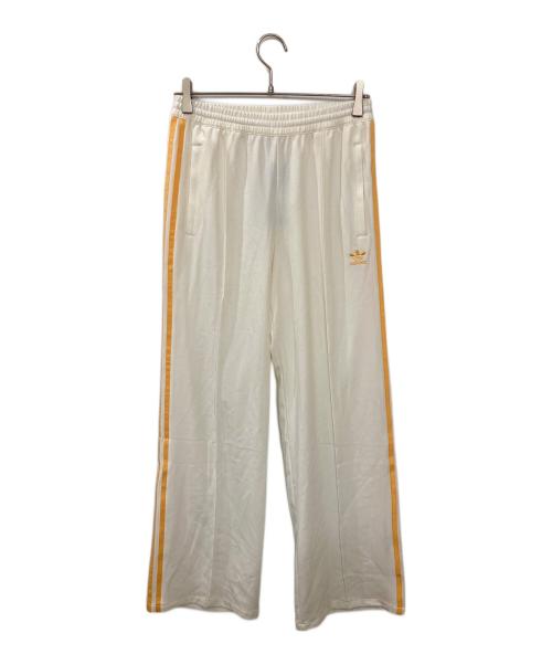 adidas（アディダス）adidas (アディダス) プレミアム オリジナルス クレープ トラックスーツパンツ ホワイト×イエロー サイズ:Lの古着・服飾アイテム