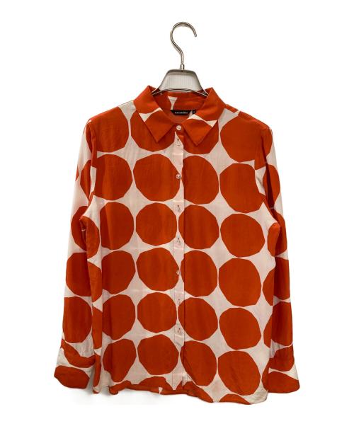 marimekko（マリメッコ）marimekko (マリメッコ) 水玉シルクシャツ オレンジ サイズ:36の古着・服飾アイテム