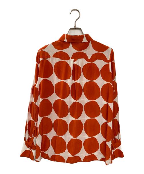 marimekko（マリメッコ）marimekko (マリメッコ) 水玉シルクシャツ オレンジ サイズ:36の古着・服飾アイテム