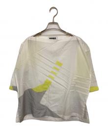132 5. ISSEY MIYAKE（132 5. イッセイ ミヤケ）の古着「半袖プリーツデザインブラウス」｜ホワイト