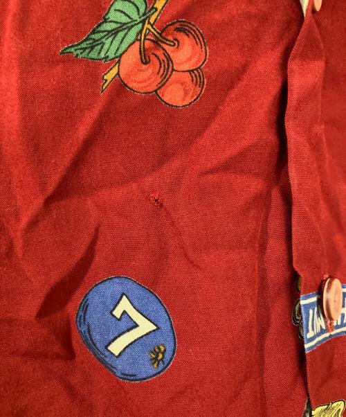 KARL HELMUT（カールヘルム）KARL HELMUT (カールヘルム) 総柄オープンカラーシャツ レッド サイズ:Lの古着・服飾アイテム