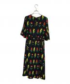 MUVEILミュベール）の古着「ツイストディテールフラワーPTワンピース」｜ネイビー