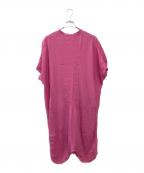ISSEY MIYAKEイッセイミヤケ）の古着「シャーリングデザインワンピース」｜ピンク