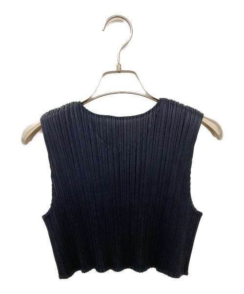 PLEATS PLEASE（プリーツプリーズ）PLEATS PLEASE (プリーツプリーズ) ノースリーブプリーツブラウス ネイビー サイズ:Freeの古着・服飾アイテム