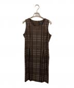 BURBERRY LONDONバーバリーロンドン）の古着「ウールチェックノースリーブワンピース」｜ブラウン