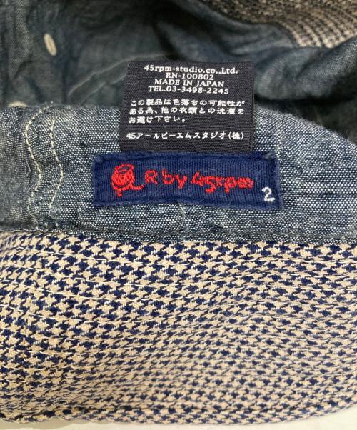 R BY 45rpm（アールバイフォーティファイブアールピーエム）R BY 45rpm (アールバイフォーティファイブアールピーエム) 千鳥柄バケットハット ネイビー サイズ:サイズ2の古着・服飾アイテム