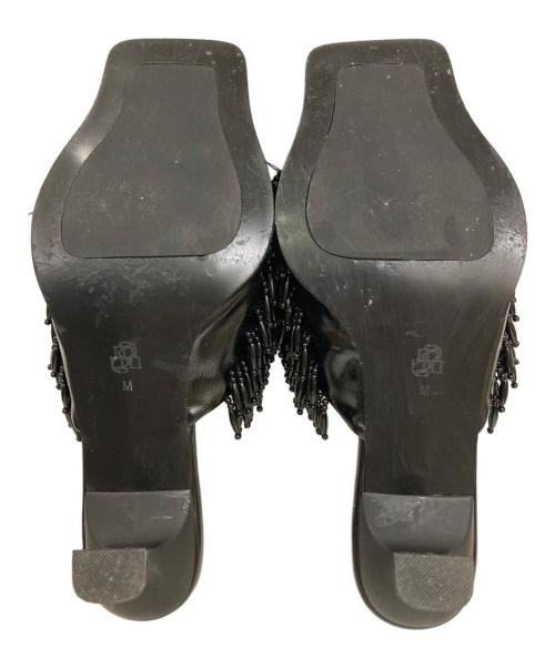 Ameri VINTAGE（アメリヴィンテージ）Ameri VINTAGE (アメリヴィンテージ) SQUARE TOE BEADS SANDAL / スクエアトゥサンダル ブラック サイズ:サイズMの古着・服飾アイテム