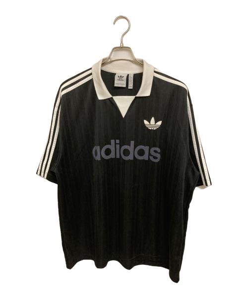 adidas（アディダス）adidas (アディダス) 襟付きゴーリートップ ブラック サイズ:2XLの古着・服飾アイテム