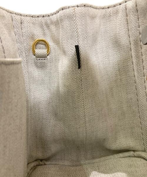 PRADA（プラダ）PRADA (プラダ) カナパフラワーモチーフハンドバッグ ライトグレーの古着・服飾アイテム