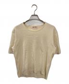 PINK HOUSEピンクハウス）の古着「ロゴ半袖ニット」｜アイボリー