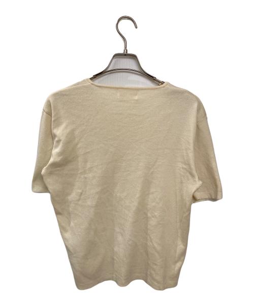 PINK HOUSE（ピンクハウス）PINK HOUSE (ピンクハウス) ロゴ半袖ニット アイボリー サイズ:不明(実寸サイズをご確認ください)の古着・服飾アイテム