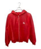 stussyステューシー）の古着「ヘヴィウェイトジップパーカー」｜レッド