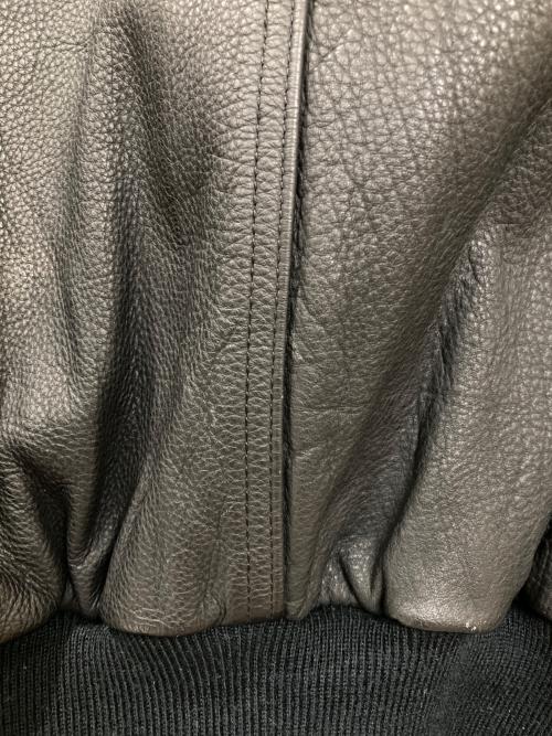 slang（スラング）slang (スラング) 古着ミリタリーレザーブルゾン ブラック×カーキ サイズ:Lの古着・服飾アイテム