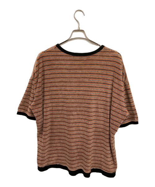 INSCRIRE（アンスクリア）INSCRIRE (アンスクリア) パイルボーダーTシャツ オレンジ サイズ:Lの古着・服飾アイテム