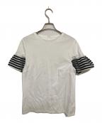 BORDERS at BALCONYボーダーズアットバルコニー）の古着「ボーダースリーブTシャツ」｜ホワイト