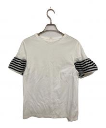 BORDERS at BALCONY（ボーダーズアットバルコニー）の古着「ボーダースリーブTシャツ」｜ホワイト