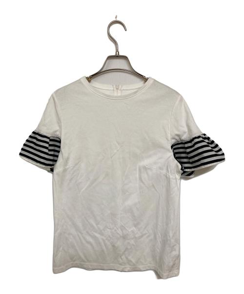 BORDERS at BALCONY（ボーダーズアットバルコニー）BORDERS at BALCONY (ボーダーズアットバルコニー) ボーダースリーブTシャツ ホワイト サイズ:38の古着・服飾アイテム