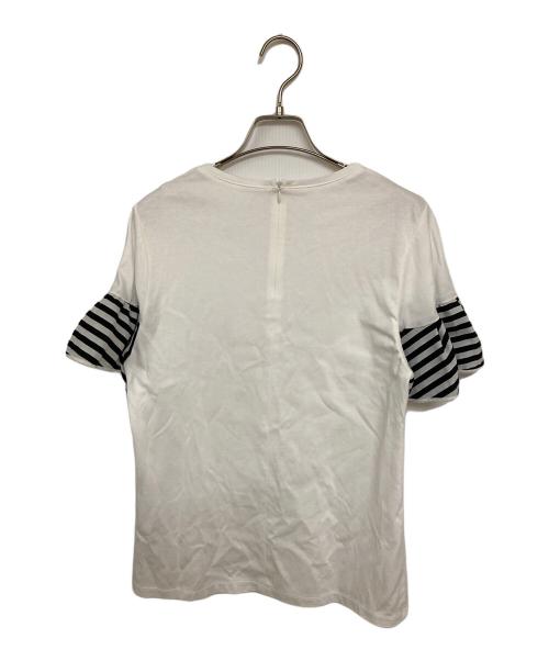 BORDERS at BALCONY（ボーダーズアットバルコニー）BORDERS at BALCONY (ボーダーズアットバルコニー) ボーダースリーブTシャツ ホワイト サイズ:38の古着・服飾アイテム