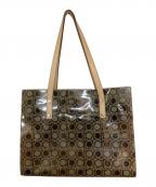 Salvatore Ferragamoサルヴァトーレ フェラガモ）の古着「ガンチーニプリントPVCハンドバッグ」｜ブラウン