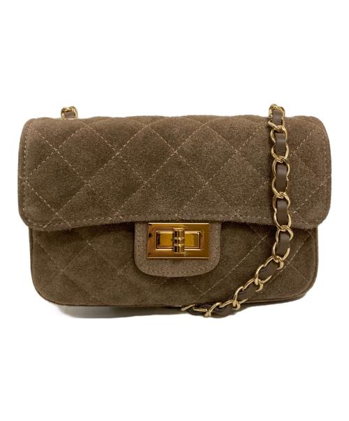 AULENTTI（オウレンティ）AULENTTI (オウレンティ) キルティングチェーンショルダーバッグ ブラウンの古着・服飾アイテム