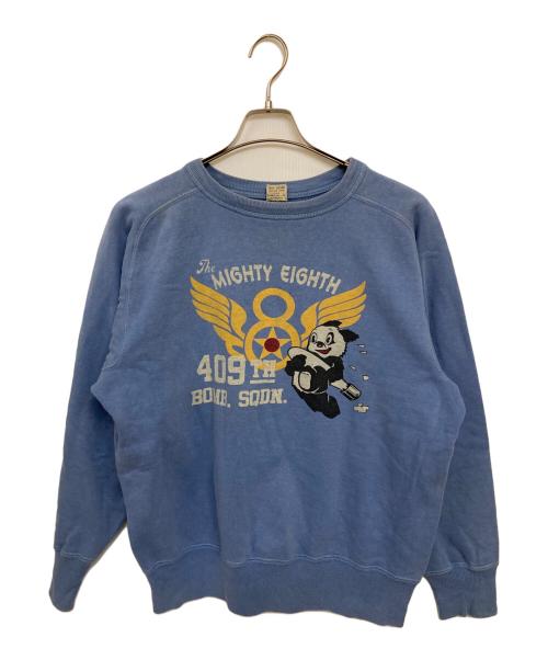 BUZZ RICKSON'S（バズリクソンズ）BUZZ RICKSON'S (バズリクソンズ) MIGHTY EIGHTH プリントスウェット スカイブルー サイズ:Lの古着・服飾アイテム