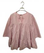 YORIヨリ）の古着「ストライプティアードチュニック」｜ピンク
