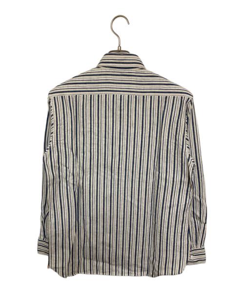 SUGAR CANE（シュガーケーン）SUGAR CANE (シュガーケーン) ストライプワークシャツ ホワイト×ブルー サイズ:Mの古着・服飾アイテム