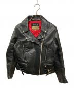 666666）の古着「ダブルライダースジャケット」｜ブラック