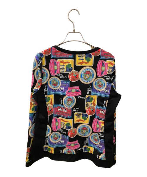 EIKOKONDO（エイココンドウ）EIKOKONDO (エイココンドウ) プリントジャージー長袖カットソー ブラック サイズ:42の古着・服飾アイテム