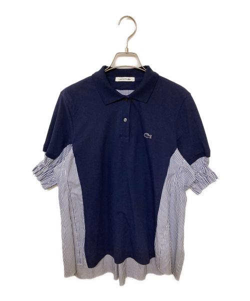 LACOSTE（ラコステ）LACOSTE (ラコステ) sacai (サカイ) ストライプシャツドッキングポロシャツ ネイビー サイズ:40の古着・服飾アイテム