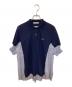 LACOSTE（ラコステ）の古着「ストライプシャツドッキングポロシャツ」｜ネイビー