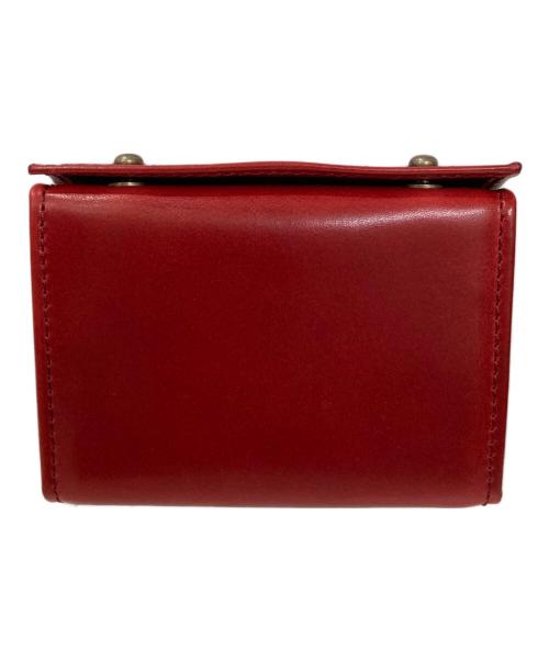M+（エムピウ）M+ (エムピウ) ミッレフォッリエ コンパクトウォレット レッドの古着・服飾アイテム