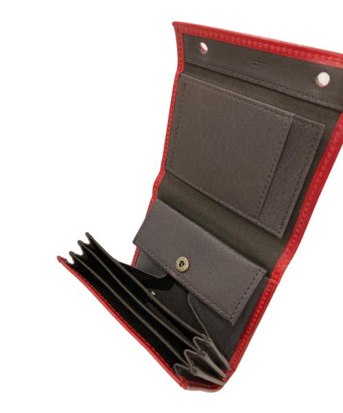 M+（エムピウ）M+ (エムピウ) ミッレフォッリエ コンパクトウォレット レッドの古着・服飾アイテム